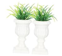iplusmile 2 pièces Miniature Pot de Plante Colonne Romaine Décor Intérieur Lisse Modèle Miniature pour Maison de Poupée Décorations Salle de Bain et Paysage