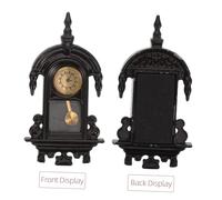 iplusmile 2 Pièces Miniature Retro Wall Clock with Movable Pendulum Vintage Dollhouse Accessories for Bedroom Living Kitchen Decoration