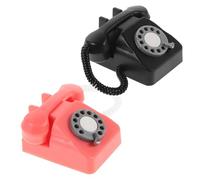 iplusmile 2 Pièces Miniature Vintage Rotary Phone Model Tiny Retro Toy Telephone for Dollhouse Decor Photography Prop Detailed Micro Scene Accessories in and