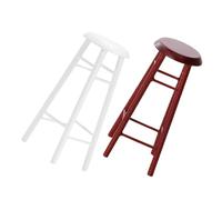 iplusmile 2 Pièces Miniature Wooden Bar Stools for Dollhouse DIY Natural Finish Round High Stool for Kitchen Living Mini Furniture Accessories