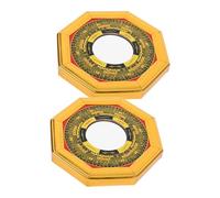 iplusmile 2 Pièces Miroir Feng Shui Bagua Alliage pour Protection Traditionnelle Chinoise Richesse et Harmonie à Suspendre Décoration pour Maison et Bureau