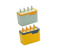 iplusmile 2 pièces Moule à Glace DIY Cavités Plastique Au Froid Moules Popsicles pour Maison Fabrication de Glaces et Sorbets Lot de Bleu Vert