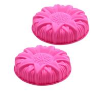 iplusmile 2 pièces Moule Silicone Tournesol pour Pâtisserie DIY Moule Cuisson Antiadhésif Réutilisable Démoulage Facile Matériau Haute Résistance Chaleur pour Gâteaux Décoratifs
