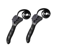 iplusmile 2 pièces Ouvre-bocal Réglable Multifonction Caoutchouc avec Sangle Flexible Renforcée Lot de Noir pour Pots et Bouteilles Poignée Plastique Confortable
