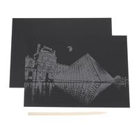 iplusmile 2 pièces Papier à Gratter DIY pour Garçon Fille Dessin Nocturne Ville Créativité Artistique et Jeu Éducatif