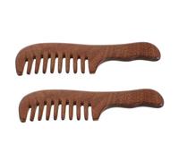 iplusmile 2 Pièces Peigne large en bois de santal en soie dorée peigne à dents larges pour perruques en bois de santal outils de coiffure Café