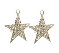 iplusmile 2 Pièces Pendants Creux Étoile Suspendus Décorations de Noël Dorées Résistantes pour Plafond et Mur