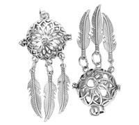 iplusmile 2 pièces Pendentif Attrape-rêves Alliage Ouvrable pour Bijoux DIY Porte-essence et Charms Accessoire Créatif pour Colliers et Bracelets Finition Argent Ancien