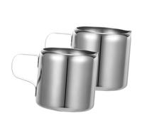 iplusmile 2 Pièces Pichet Mousseur Lait Inox Tasse pour Café Sauce et Épices Nettoyage Facile Maison et Café