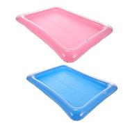 iplusmile 2 pièces Plateau Flottant Gonflable Bleu et Rose pour Piscine Refroidisseur de Boissons Polyvalent Stockage de Bouteilles et Snacks Facile à Gonfler et Transporter pour Fêtes