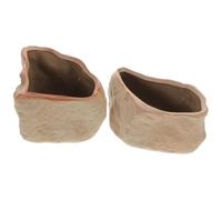 iplusmile 2 Pièces Pot de Fleurs en Terre Cuite avec Drainage pour Succulentes et Bonsaïs, Petit Pot Miniature à Texture Pierreuse, pour Décoration Intérieure et Rebords de Fenêtres