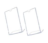 iplusmile 2 pièces Présentoir de Table Acrylique Forme Incliné Support Affichage pour Prix et Publicité Porte Affiche Bureau Transparent pour Menus et Signalétique