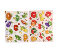 iplusmile 2 pièces Puzzle Bois Montessori Légumes et Fruits Éducatif à Encastrements pour Tout Petits Améliore Coordination Main Œil Activité Préscolaire Groupe