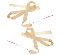iplusmile 2 Pièces Ruban De Gymnastique Petit Ruban De Culte pour Les Enfants Banderoles De Culte Trucs De Ballet Baguette De Danseur Virevoltant Dansant des Rubans Rose Satin