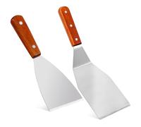 iplusmile 2 pièces Set de Spatules de Cuisine Acier Inoxydable avec Manches Grandes pour Retourner Facilement Résistantes Chaleur et Nettoyage Facile Accessoire Polyvalent pour Cuisson Au
