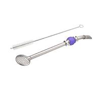 iplusmile 2 pièces Set Pailles Bombilla Acier Inoxydable pour Yerba Mate Filtre Amovible avec Brosse de Nettoyage Paille Réutilisable pour Infusions et Boissons
