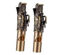 iplusmile 2 pièces Sifflet Porte-clés Laiton Dragon Tête Sifflet de Survie Portable Vintage pour Urgence et Randonnée