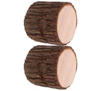 iplusmile 2 Pièces Souche de Bois Ronde Creuse en Bois Marron, Petite Souche de Bois Décorative, Stable et Polyvalente, pour Beaches, Sign-in Stations et Décoration Mariage