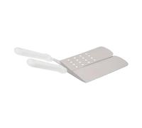 iplusmile 2 pièces Spatule Inox pour Barbecue et Teppanyaki Ustensile Cuisine Inox Anti-rayure pour Retourner Steak Œufs Cuisson et Grillades