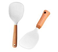 iplusmile 2 pièces Spatule Silicone Rice Scoop avec Manche Antidérapant Ustensiles Cuisine Maison Cuillère Service Debout Multifonctionnelle Résistante Chaleur