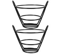 iplusmile 2 pièces Support à Frites Métal Panier Snack Aéré pour Chips Rondelles Oignon et Poulet Frit Rangement pour Maison Restaurant et Buffet