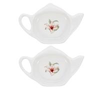 iplusmile 2 pièces Support Céramique pour Sachets de Thé Lot de Coupelles Petites Écologiques pour Repose Sachet Thé Plateau Élégant pour Usage Domestique et Professionnel