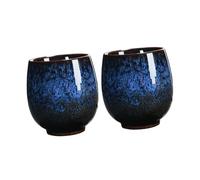 iplusmile 2 pièces Tasses à Thé Céramique Ensemble de Tasses Délicates pour Bureau et Dégustation Design Élégant Bleu Parfaites pour Amateurs de Thé