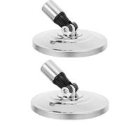 iplusmile 2 Pièces Têtes de Serpillère Rotatives Acier Inoxydable Accessoires pour Balais à Franges Base Robuste Compatible Multiples Systèmes de Mops Nettoyage des Sols Domestiques et