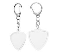 iplusmile 2 Pièces Transparent Guitar Pick Holder Case with Keychain Compact Plectrum Organizer Box Portable for Guitarists Travel and Daily Use