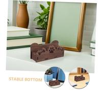 iplusmile 2 Pièces Wooden Business Card Holder Stand With Dog Paw Bone Pattern Stable Desk Card Organizer For Professional Desktop Display And Tabletop Use