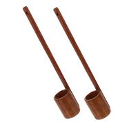 iplusmile 2 Pièces Wooden Wine Dipper Spoon With Long Handle For Oil Measuring And Beer Pouring Natural Wood Ladle For Kitchen Vinegar Soy Sauce