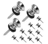 iplusmile 20 ensembles Lot de Boutons de Fixation Métal pour Sangle de Guitare Acoustique Électrique et Basse avec Joint et Vis Verrou de Courroie Sécurisé Compatible Ukulélé