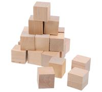 iplusmile 20 Pcs de Blocs de Construction en Bois Carrés pour Projets DIY et Arts Créatifs, Matériaux Naturels Polyvalents et Éducatifs pour Bricolage