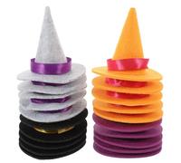 iplusmile 20 Pièces Décor de Chapeau de Sorcière en Feutre pour Bouteille de Vin et Mini Poupées, Décoration Halloween Chic et Miniature pour Fête et Présentation