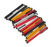 iplusmile 20 pièces Lot de Stylets Universels Capacitatifs pour Écran Tactile Stylo Portable pour Tablette et Smartphone Pointe Souple Caoutchouc Aluminium Noir