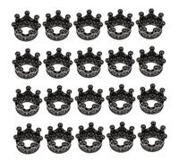 iplusmile 20 pièces Mini Couronnes Cuivre avec Zircon Noir Aa Décorations Délicates DIY pour Bijoux Pendentifs Bracelets et Accessoires de Création