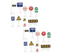 iplusmile 20 pièces Panneaux de Signalisation Miniature Éducatifs pour Garçon Fille Modèles de Jouets de Circulation Colorés et Réalistes pour Apprentissage des Règles de Sécurité Routière
