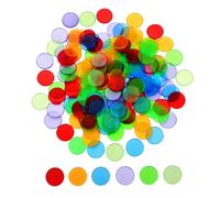 iplusmile 200 pièces Lot de Jetons de Bingo Plastique Colorés Transparents Jetons de Comptage Ronds et Apprentissage
