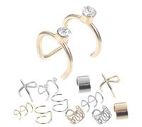 iplusmile 24 pièces Boucles Oreilles Manchette Non Percées pour Femmes Styles Variés Décorations Oreille pour Fête et Quotidien Lot Bicolore Or et Argent