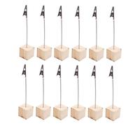 iplusmile 24 pièces Porte Notes Bois Minimaliste Support Mémo Cube pour Bureau Porte Cartes Photo Multifonction pour Mariage Fête et Décoration de Table