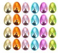 iplusmile 24 Œufs de Pâques en Plastique Décoratifs de 6cm, Réutilisables et Faciles à Ouvrir, pour Activités Artisanales et Événements en Classe