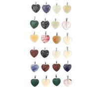 iplusmile 24pièces Pierres Cristal Naturelles Forme Cœur Décoratives Multicolores pour Ornements DIY Maison Bureau Couleur Aléatoire