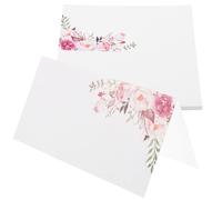 iplusmile 25 Cartes de Nom de Table Pliées à Motif Floral Imprimé 3D Papier Lisse sans Bavures Format 9X5 CM pour Mariage Champêtre Fêtes et Événements Marque-Places Pratiques et