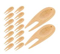 iplusmile 25 pièces Outil de Réparation de Divots de Golf Bambou Fourchette Portable pour Entretien du Gazon Outil Marqueur Précis pour Accessoire Fonctionnel pour Soin du Terrain