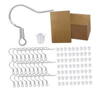 iplusmile 250 Pièces Set pour Création de Boucles Oreilles DIY Crochets Métalliques Bouchons Caoutchouc et Cartes Affichage Matériel Semi-fini pour Fabrication Artisanale Accessoires Bijoux