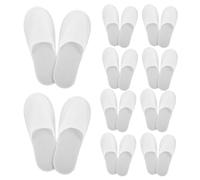 iplusmile 28 paires Pantoufles Jetables Spa Semelle EVA Antidérapante Pantoufles Blanches Fermées Unisexe pour Hôtel Salon Voyage Bain