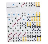 iplusmile 28 pièces Jeu de Dominos Colorés Accessoires Amusants pour Jouer Famille et Les Mathématiques