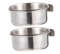iplusmile 2ensembles Set De Bols INOX Suspendus pour Cage Oiseaux Mangeoire pour Perroquet Et Petits Volatiles Alimentaire Et Hydratation Multifonction