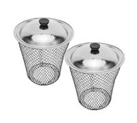 iplusmile 2pcs Composteur Extérieur en Métal avec Couvercle, Bac à Compost Solide pour Jardin, Compostage Vermicompostage à Faible Odeur, Recyclage des Déchets de Jardin