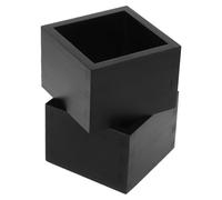 iplusmile 2pcs Wooden Sake Box Square Shape Black Lacquered Wood Storage Set For Japanese Tea Ceremony